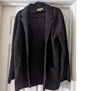 Philosophy Clothing Black Knit Open‎ Front Blazer Jacket XL